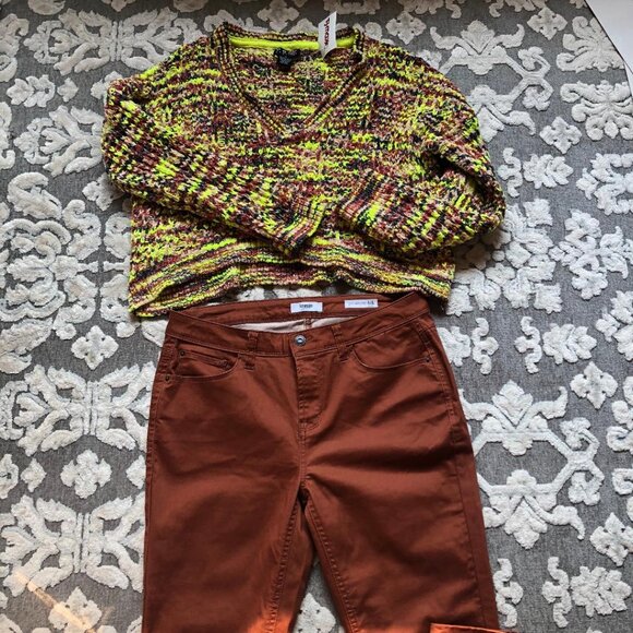 Kensie Jeans, Effortless Ankle, Rust Colored, Cropped Jeans, Sz: 8/29(see msmts) - Picture 12 of 13